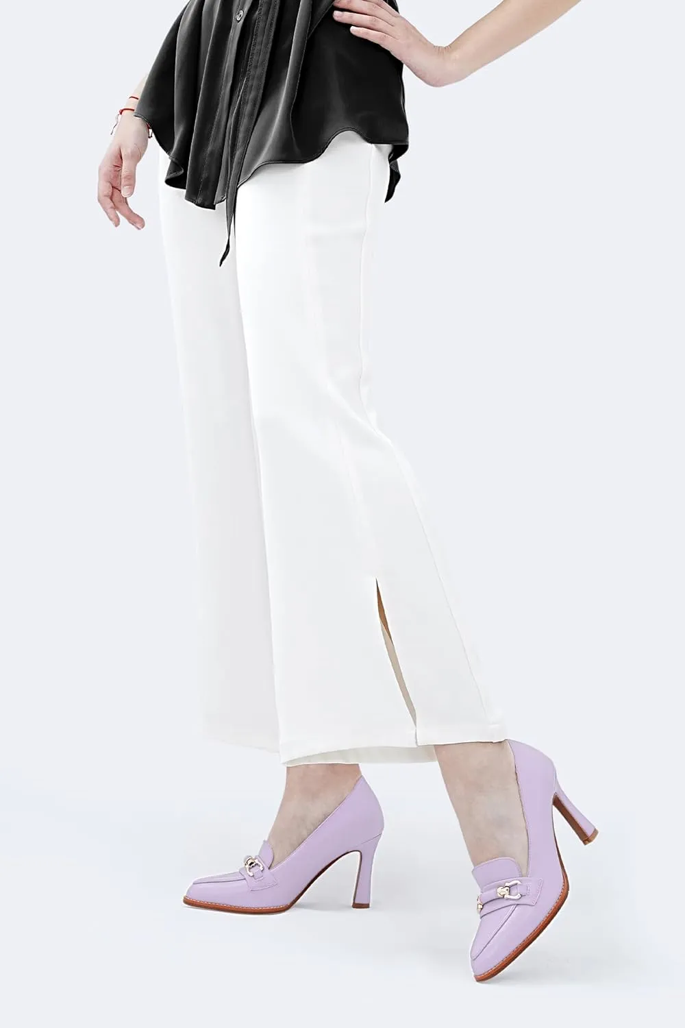 Oh Mispares Women’s Stiletto High Heel Pumps Pointed Toe Slip-on Loafers Shoes for Office Work Casual Daily Life Party 3.5 Inches Heels