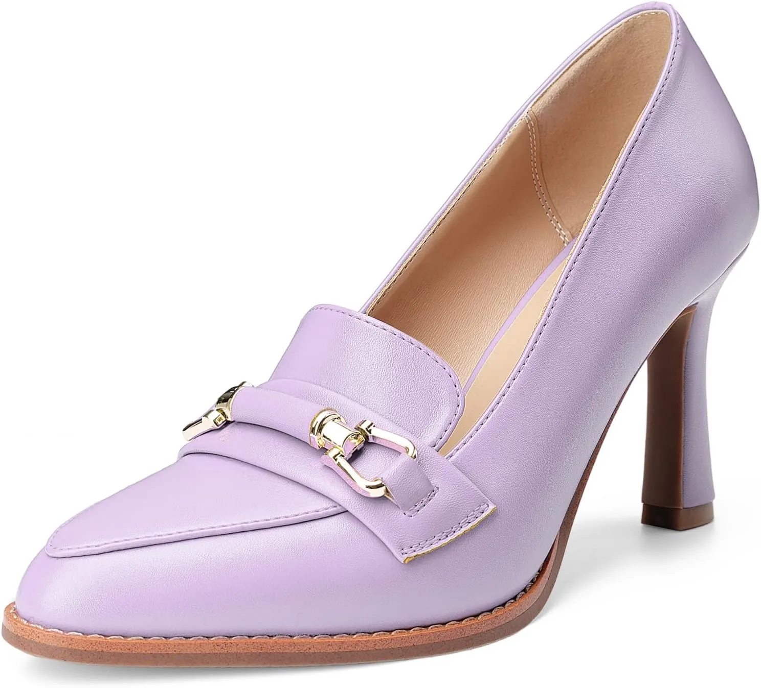 Oh Mispares Women’s Stiletto High Heel Pumps Pointed Toe Slip-on Loafers Shoes for Office Work Casual Daily Life Party 3.5 Inches Heels