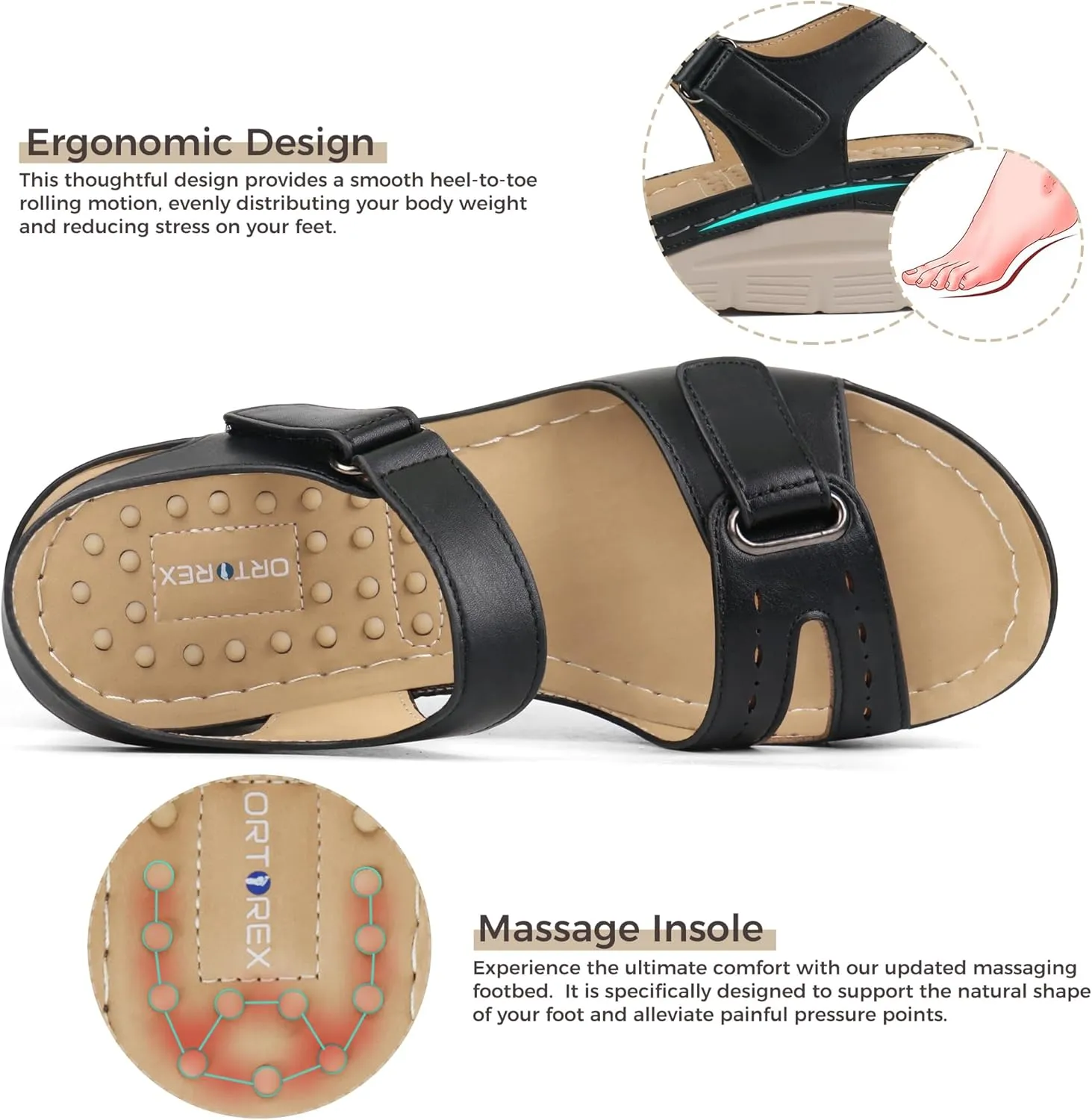 Ortho rest Women Comfortable Walking Sandals Orthotic Arch Support Dress Sandals