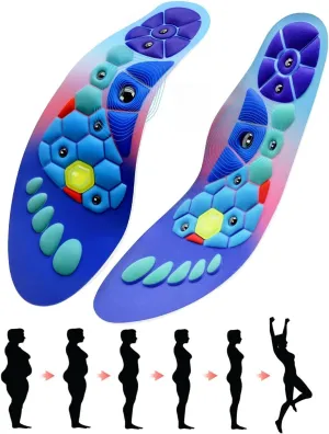 Orthopedic Acupressure Insoles for Men & Women, Reflexology Massage Foot Insoles for Pain Relief, Comfortable Support for Daily Use (Blue Pink, M(Men 7.5-9/Women8.5-10))