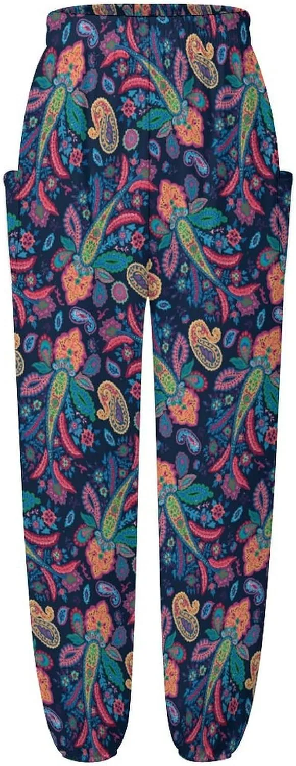 Paisley Print Yoga Bloomers Women Hippie Harem Pant Elephant Pants Elastic Gym Long Pants Loose Casual Sweatpants
