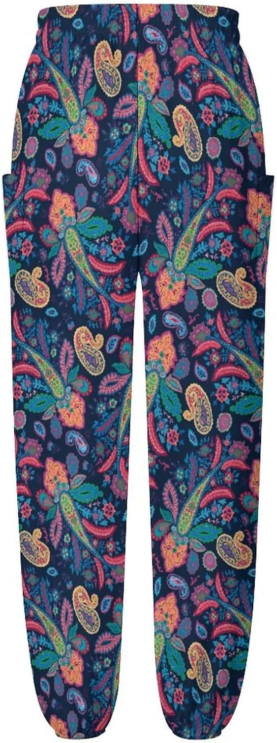 Paisley Print Yoga Bloomers Women Hippie Harem Pant Elephant Pants Elastic Gym Long Pants Loose Casual Sweatpants