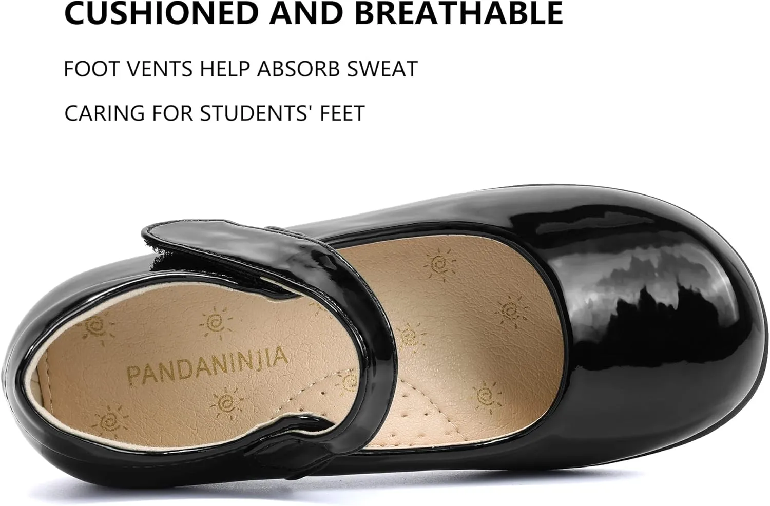 PANDANINJIA Sandy Girls Mary Jane School Uniform Shoes Dress Girls Flats for Toddler Little Kid Big Kid