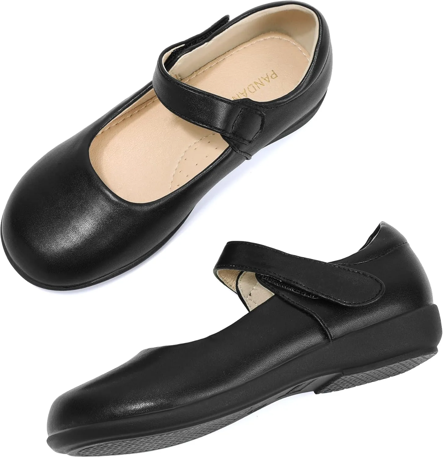 PANDANINJIA Sandy Girls Mary Jane School Uniform Shoes Dress Girls Flats for Toddler Little Kid Big Kid