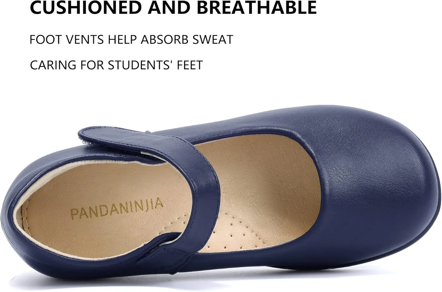 PANDANINJIA Sandy Girls Mary Jane School Uniform Shoes Dress Girls Flats for Toddler Little Kid Big Kid