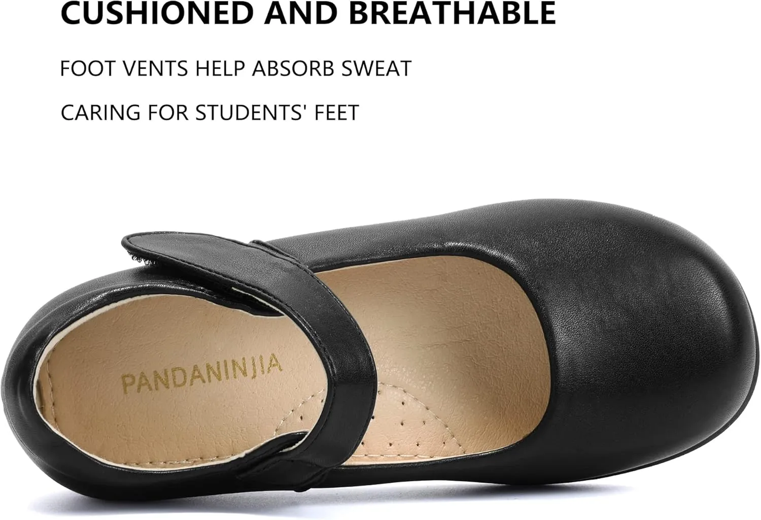 PANDANINJIA Sandy Girls Mary Jane School Uniform Shoes Dress Girls Flats for Toddler Little Kid Big Kid