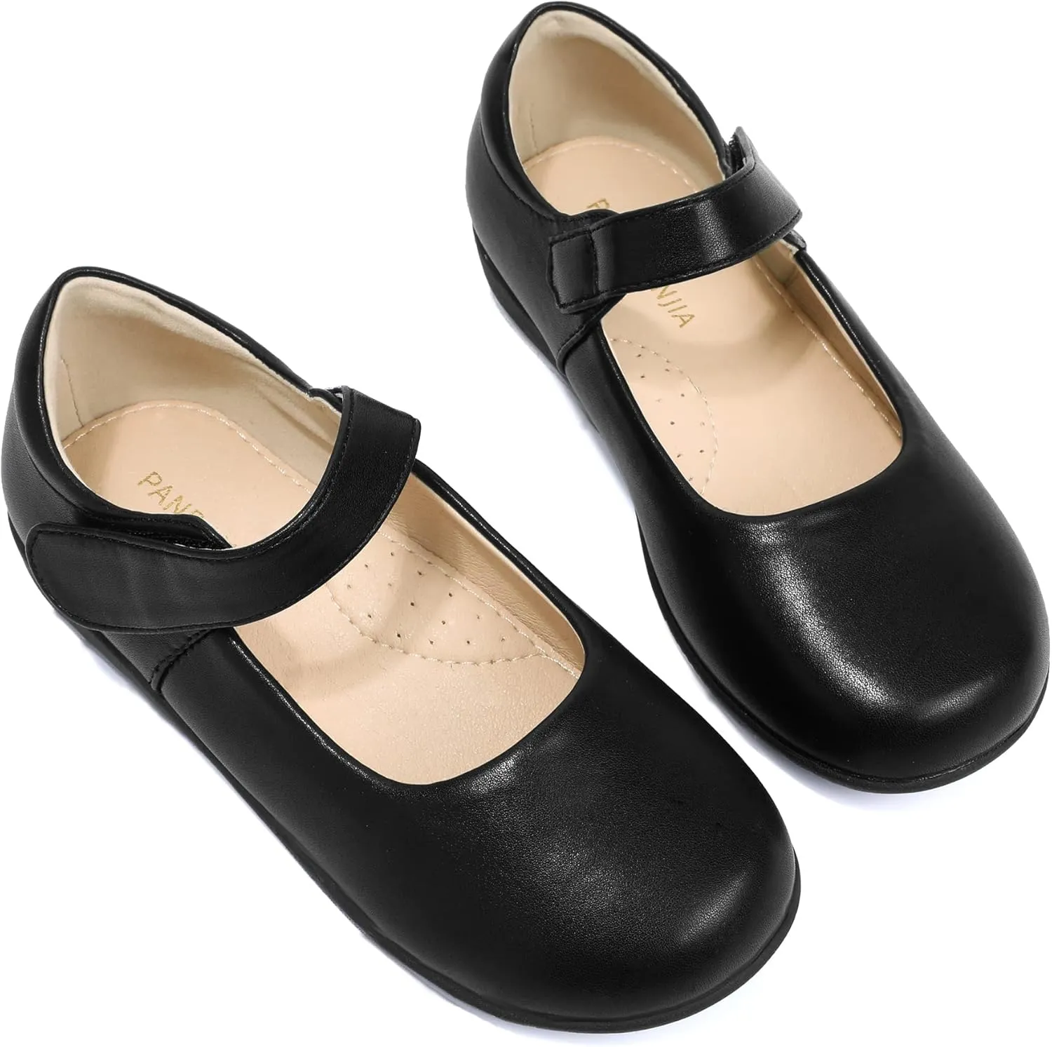 PANDANINJIA Sandy Girls Mary Jane School Uniform Shoes Dress Girls Flats for Toddler Little Kid Big Kid