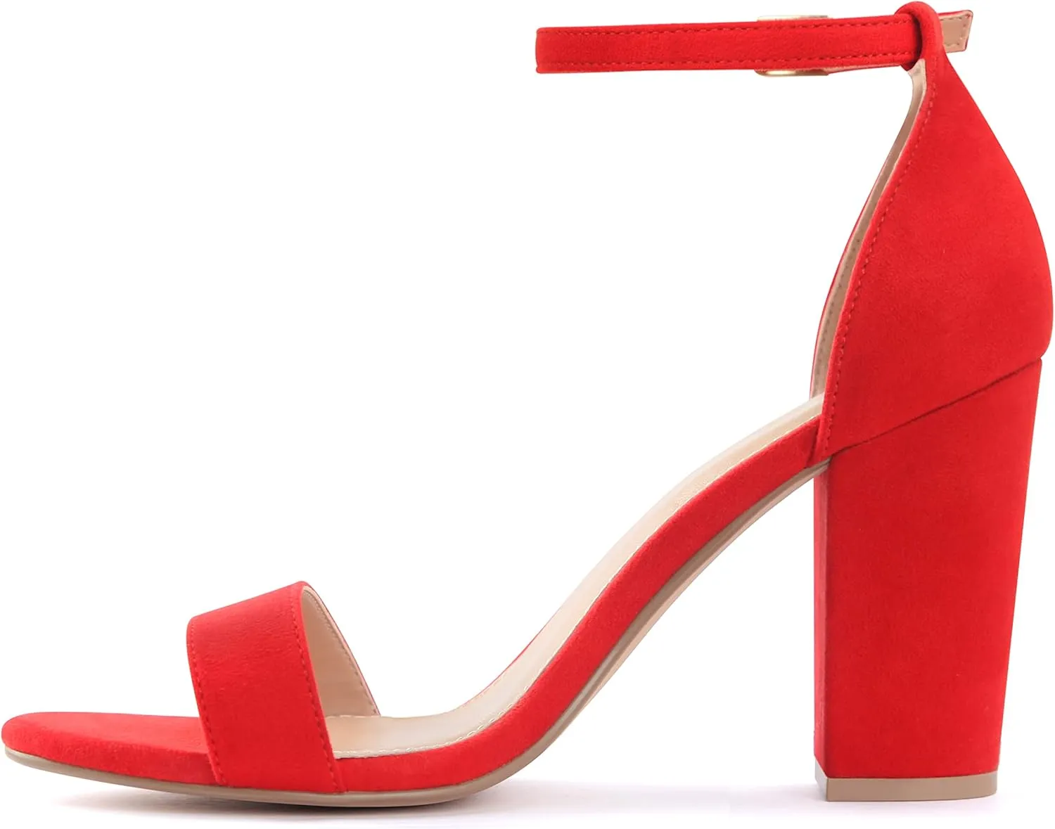 PARTY Women's Chunky Heels Open Toe Ankle Strap 3 inch Heeled Sandals