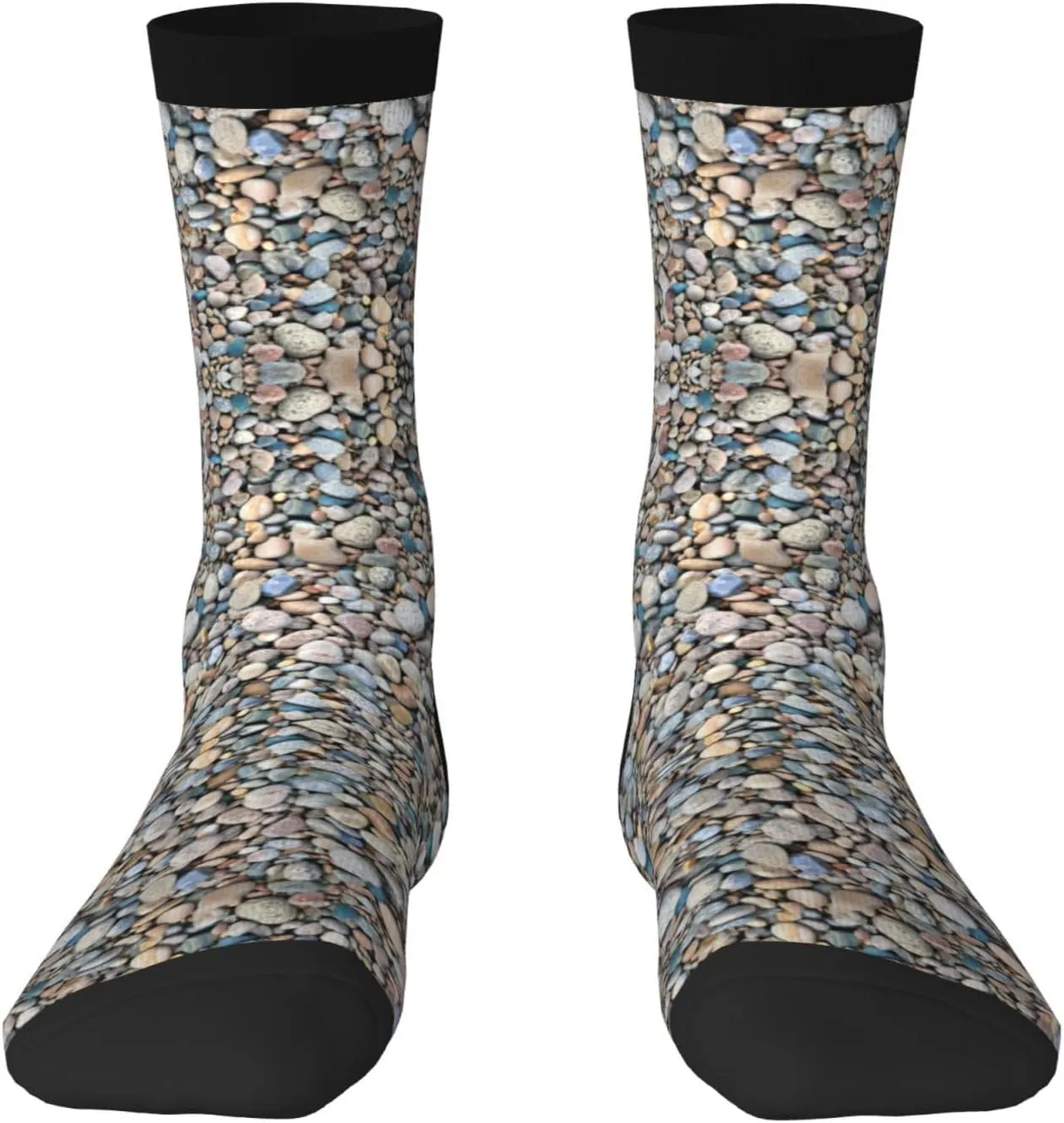 Pebble Stone Pattern Print Novelty Unisex Socks Colorful Stylish Crew Socks Casual Dress Gifts For Men Women