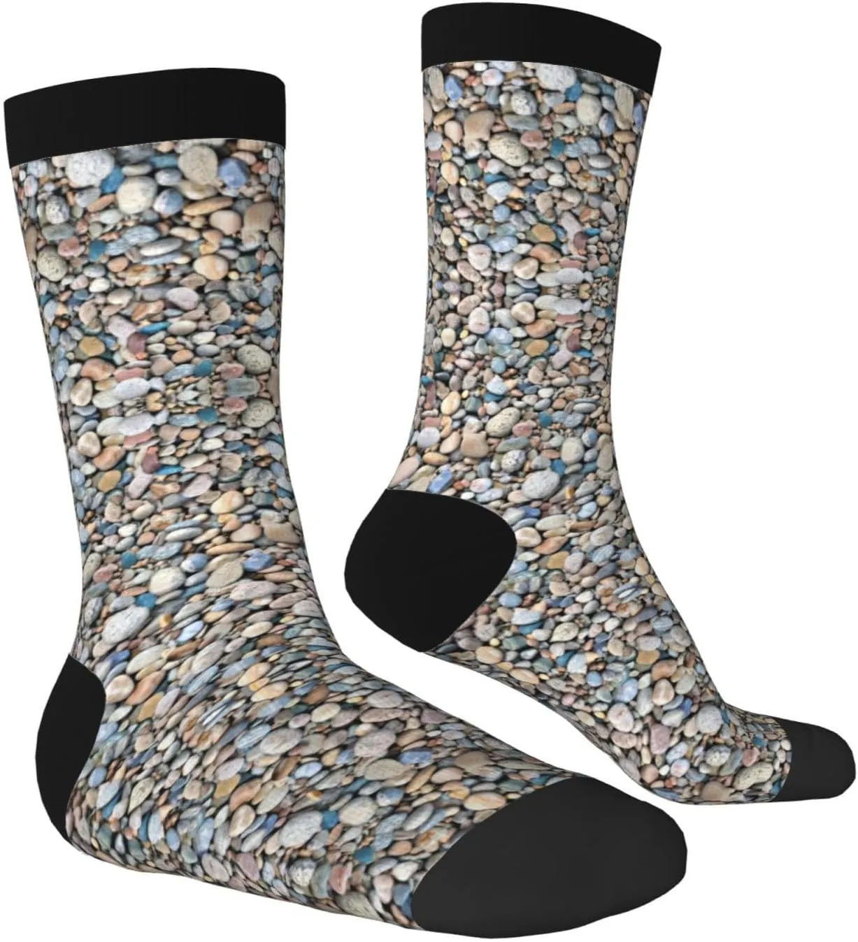 Pebble Stone Pattern Print Novelty Unisex Socks Colorful Stylish Crew Socks Casual Dress Gifts For Men Women