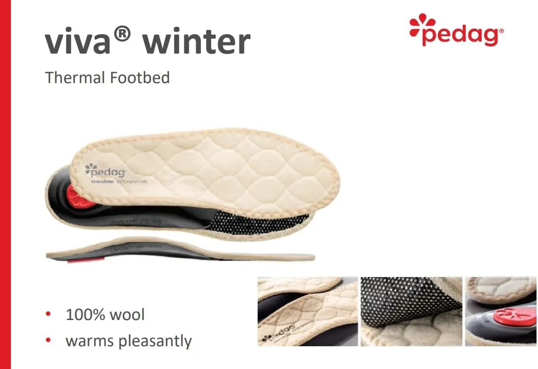 Pedag Viva Winter | Insulating Insoles | Made in Germany | Heel Cushion, Longitudinal & Metatarsal Arch Support | Boost Warmth & Comfort | 1 Pair | Men 13/ EU 46