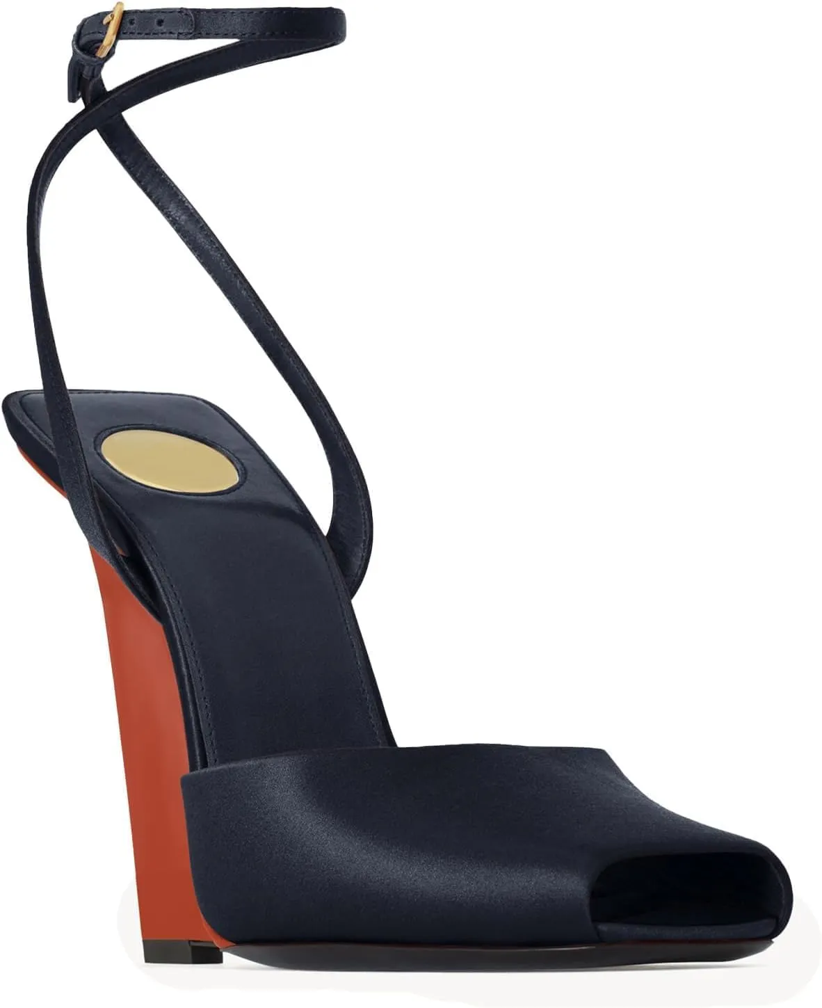 Peep Toe Wedges Sandals for Women Square Open Toe Buckle Ankle Strap Wedge Heels Patent Leather Slip-on Slingback Pumps Sexy Dressy Summer Shoes