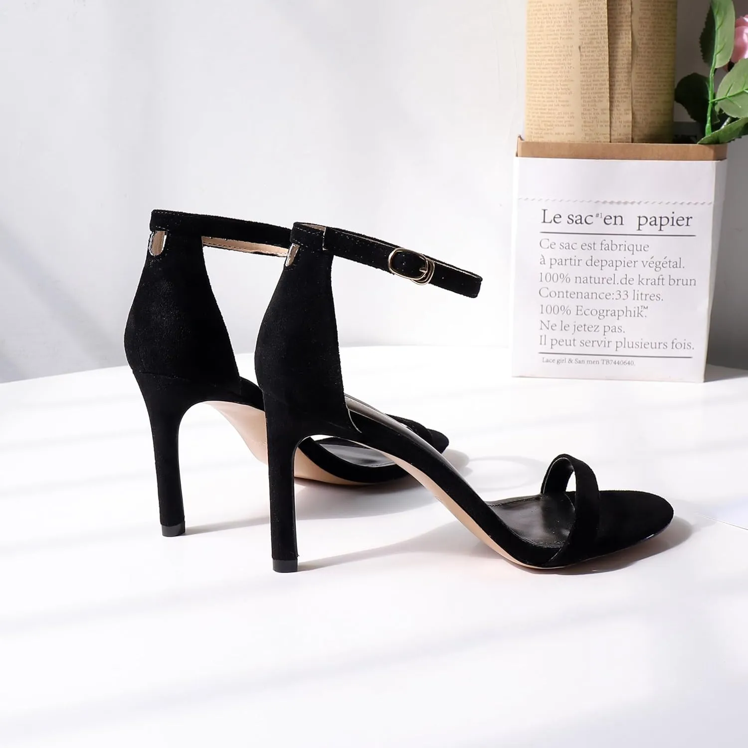 perixir Strappy Heels for Women High Stiletto Heels Sexy Prom Dressy Sandals Ankle Strap Heels Dainty Rope Stiletto Heel