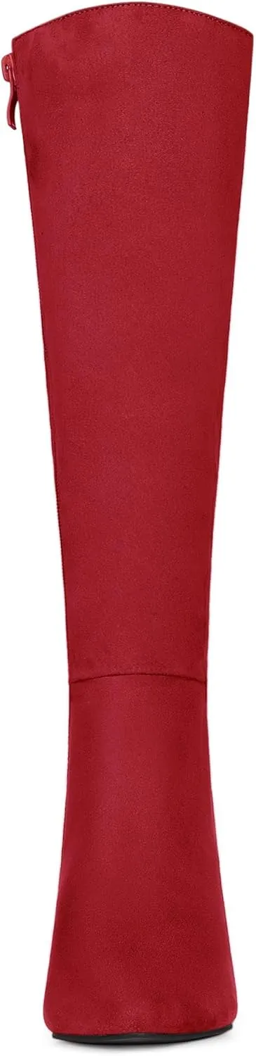 Perphy Pointed Toe Side Zip Stiletto Heel Tall Boot Thigh Knee High Boots for Women