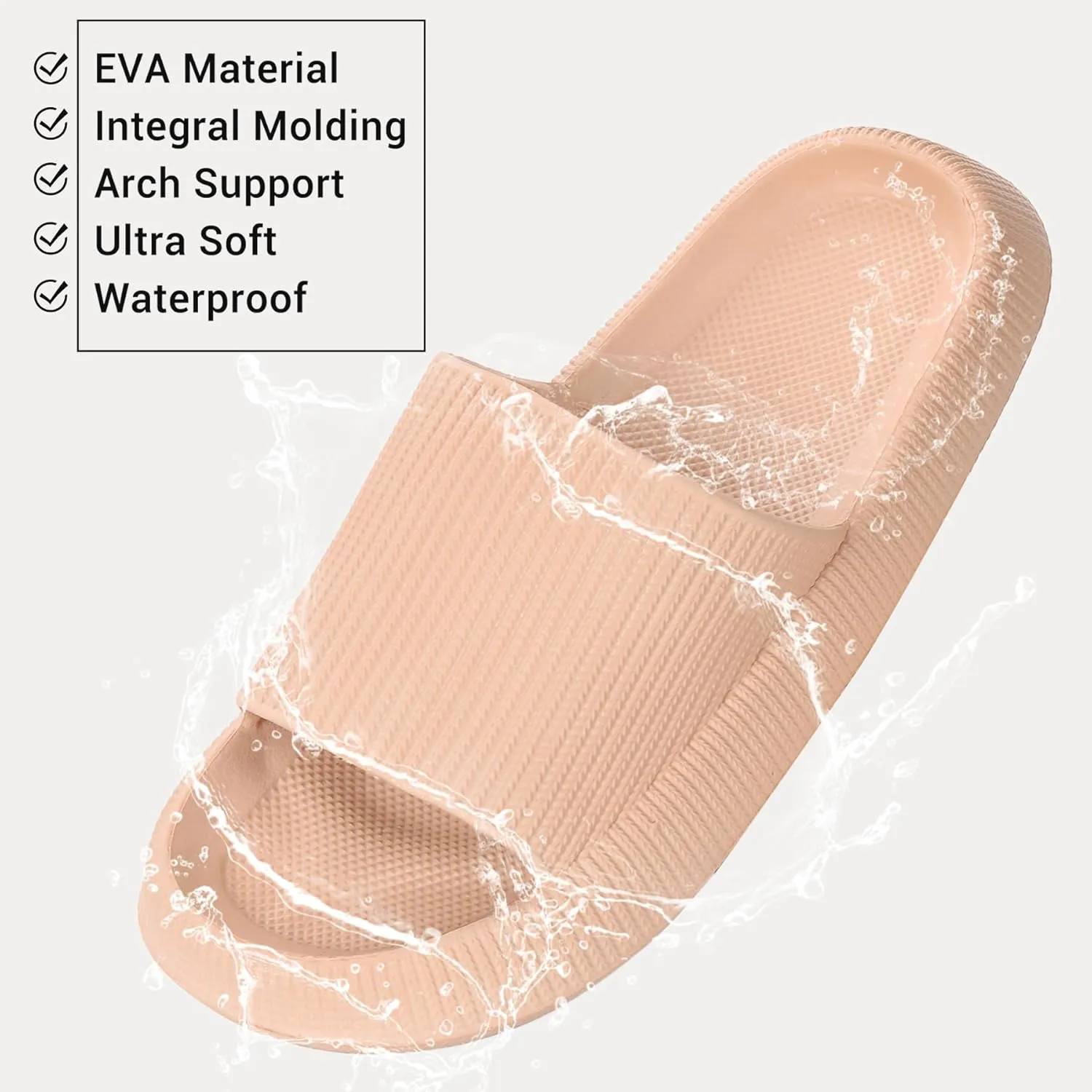 Pillow Slippers for Women and Men Non-Slip Shower Slides Shoes Comfort Cloud House Sandals Thick Sole Indoor Outdoor