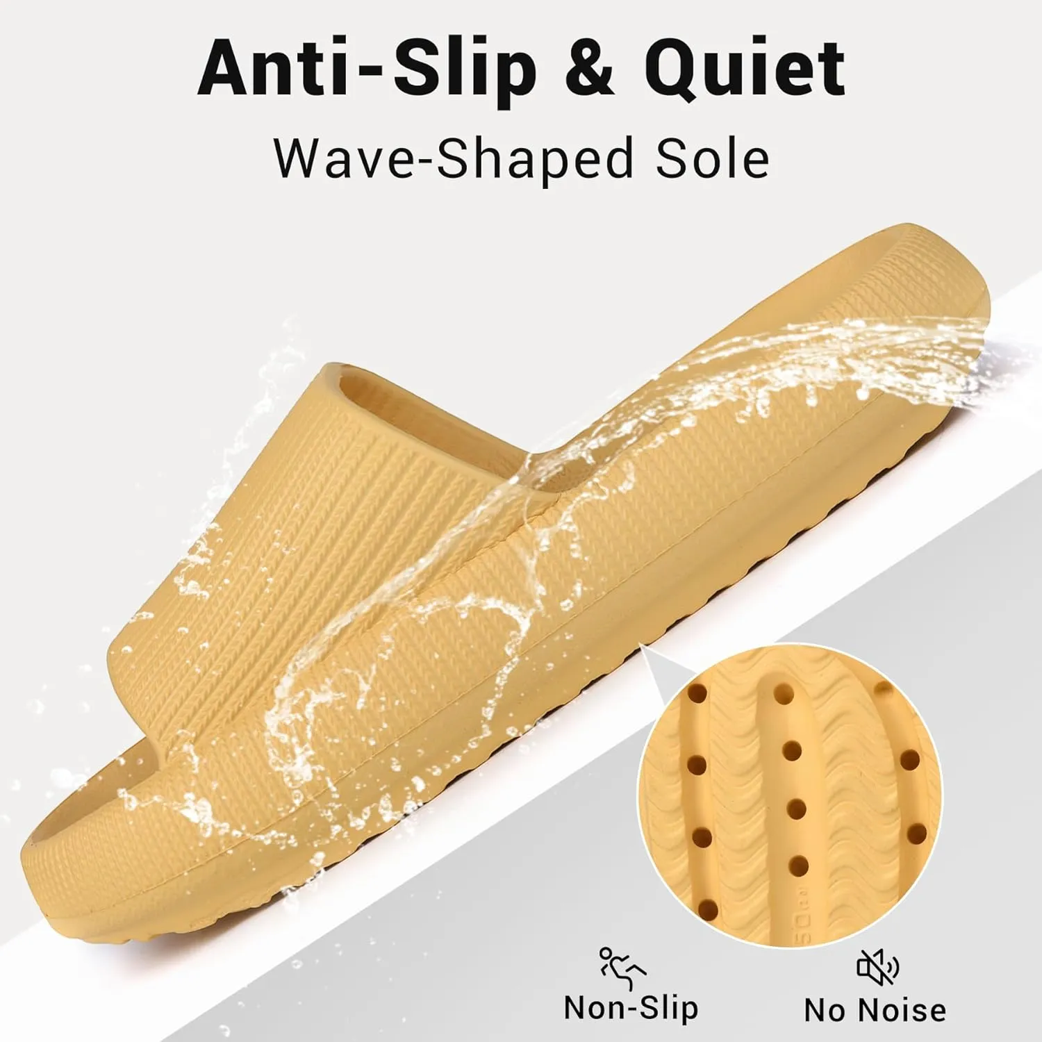 Pillow Slippers for Women and Men Non-Slip Shower Slides Shoes Comfort Cloud House Sandals Thick Sole Indoor Outdoor