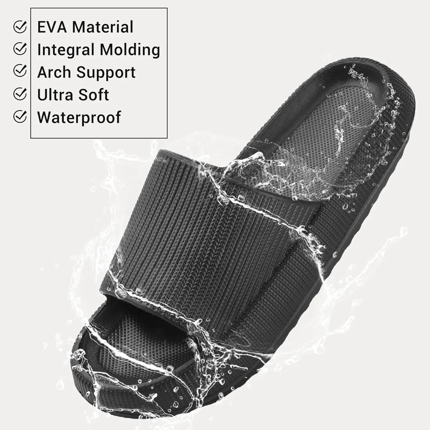 Pillow Slippers for Women and Men Non-Slip Shower Slides Shoes Comfort Cloud House Sandals Thick Sole Indoor Outdoor