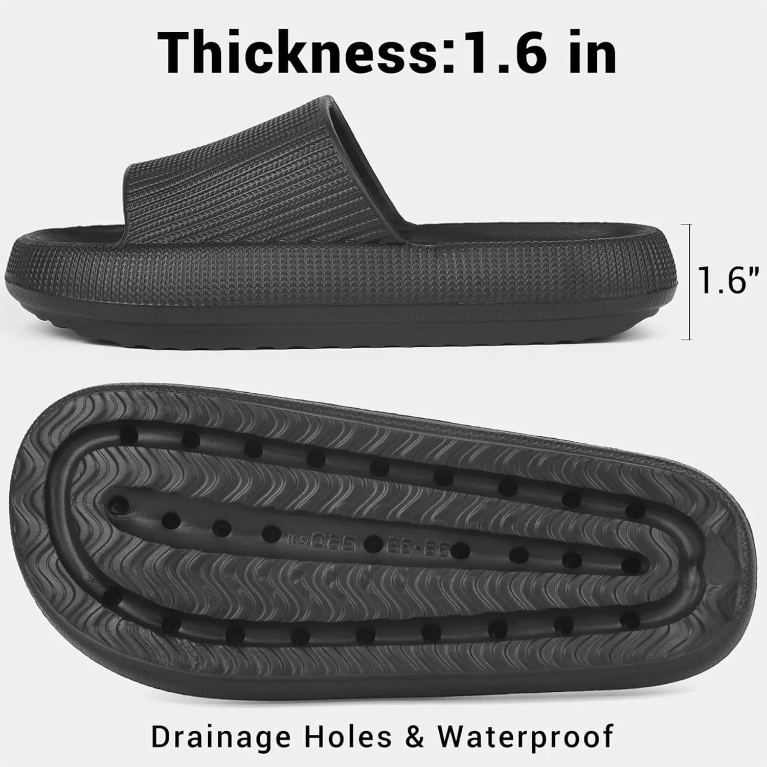 Pillow Slippers for Women and Men Non-Slip Shower Slides Shoes Comfort Cloud House Sandals Thick Sole Indoor Outdoor