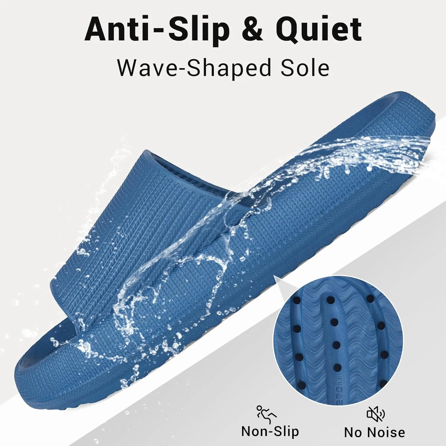 Pillow Slippers for Women and Men Non-Slip Shower Slides Shoes Comfort Cloud House Sandals Thick Sole Indoor Outdoor