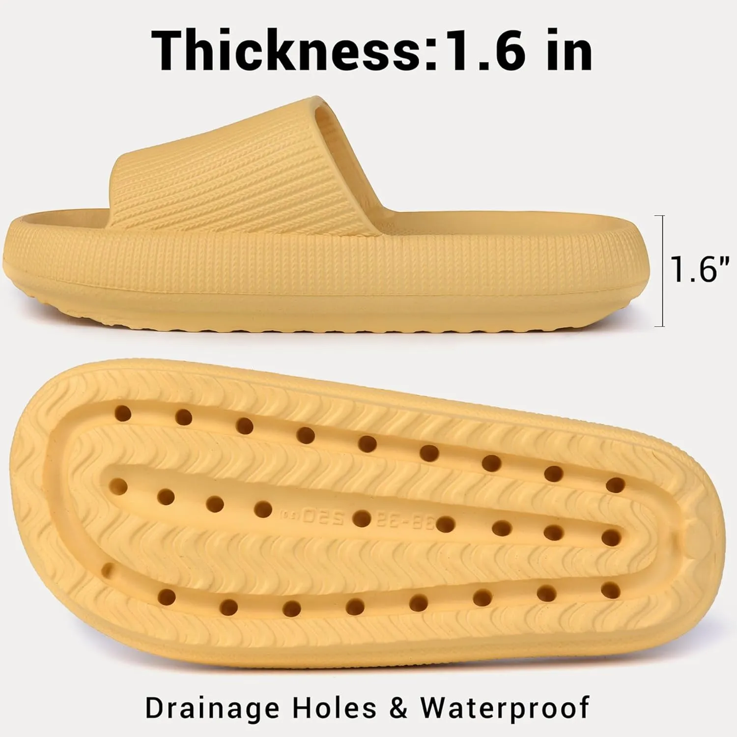Pillow Slippers for Women and Men Non-Slip Shower Slides Shoes Comfort Cloud House Sandals Thick Sole Indoor Outdoor
