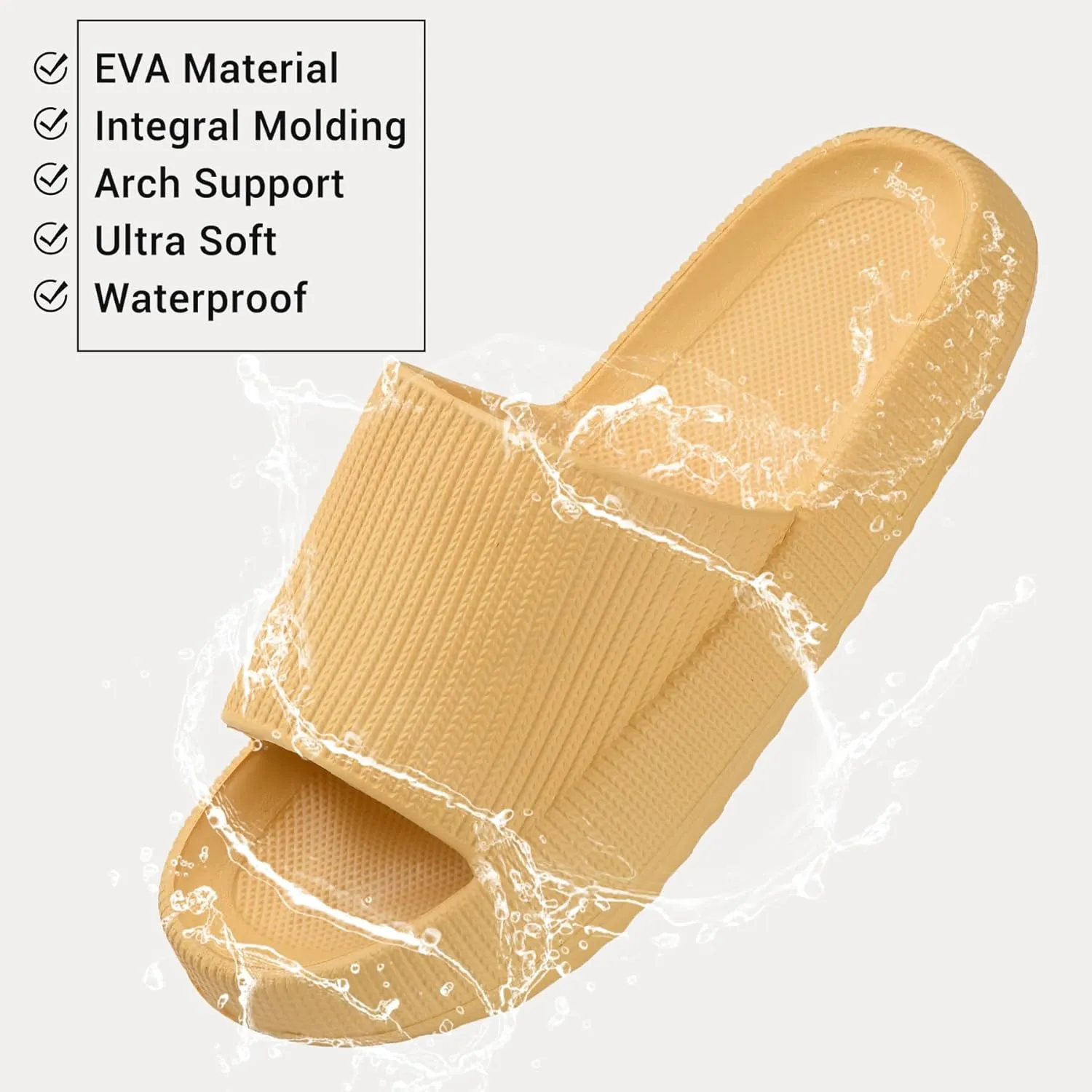 Pillow Slippers for Women and Men Non-Slip Shower Slides Shoes Comfort Cloud House Sandals Thick Sole Indoor Outdoor
