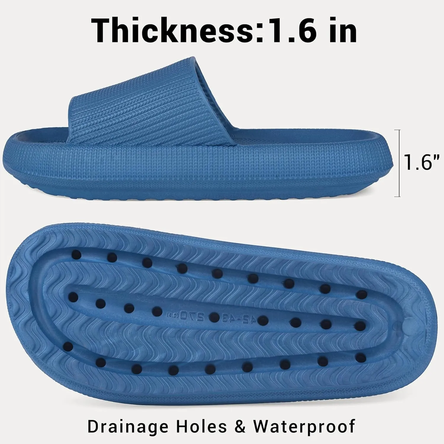 Pillow Slippers for Women and Men Non-Slip Shower Slides Shoes Comfort Cloud House Sandals Thick Sole Indoor Outdoor