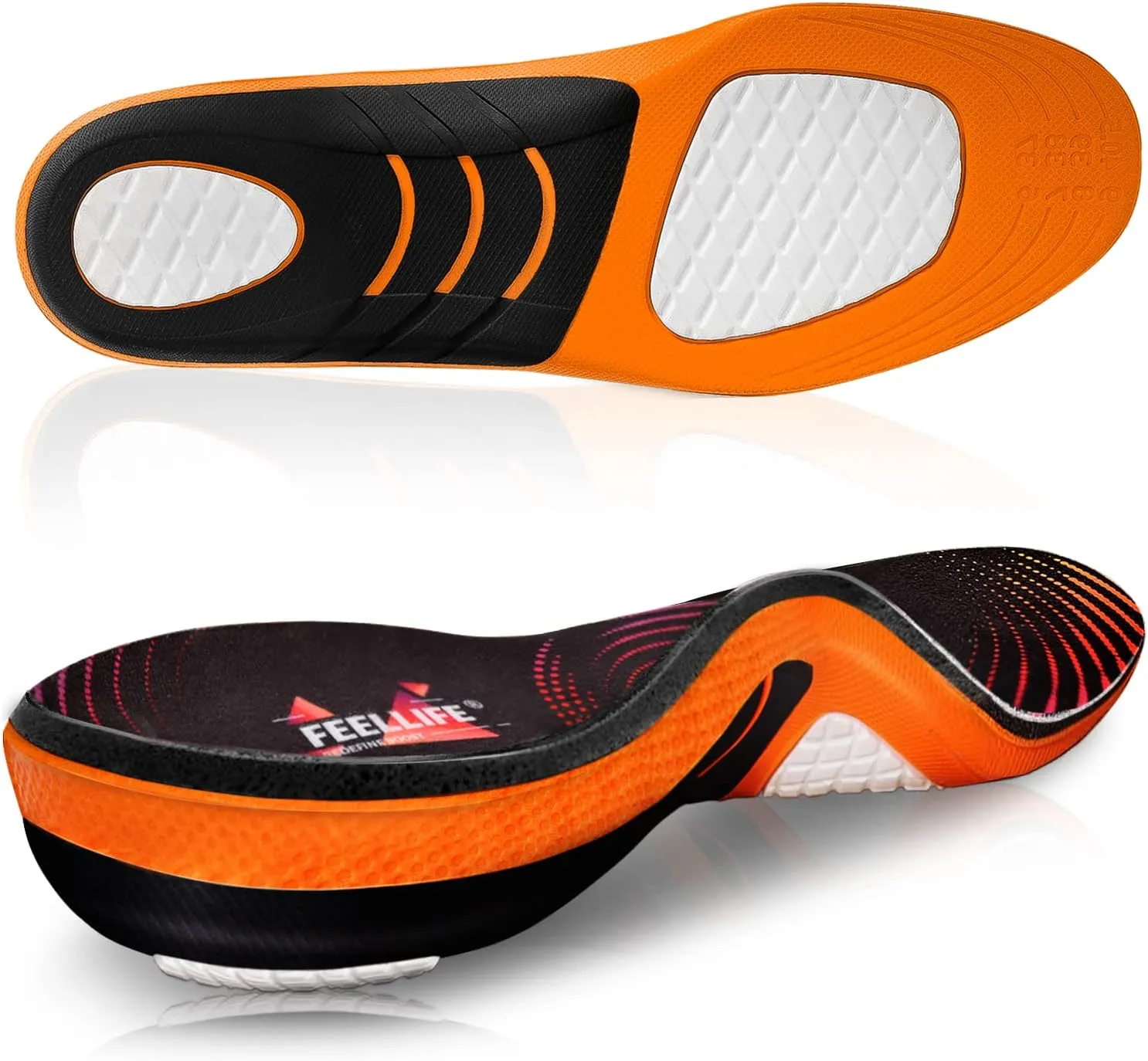 Plantar Fasciitis Relief Shoe Insoles [1-Pair], Arch Support Insoles, Running Athletic Gel Shoe Inserts, Orthotic Inserts for Arch Pain [Trim to Fit: Men 4-7/Women 5-8]