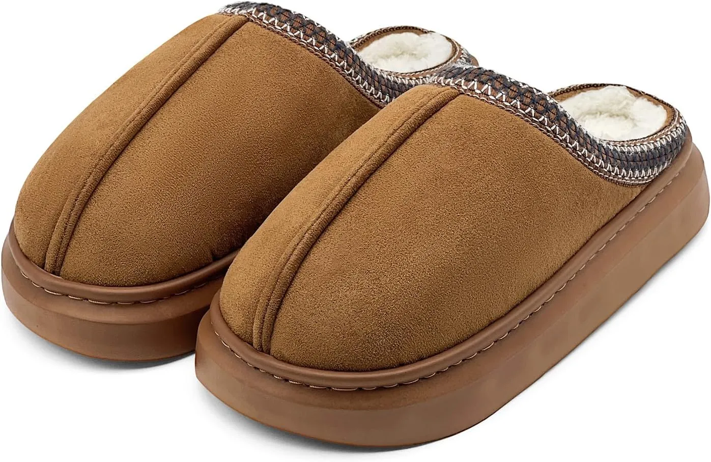 Platform House Slippers for Women, Fur Fleece Lined Winter Bedroom Slippers Soft Warm Snow Mini Boots Anti-Slip Home Slippers