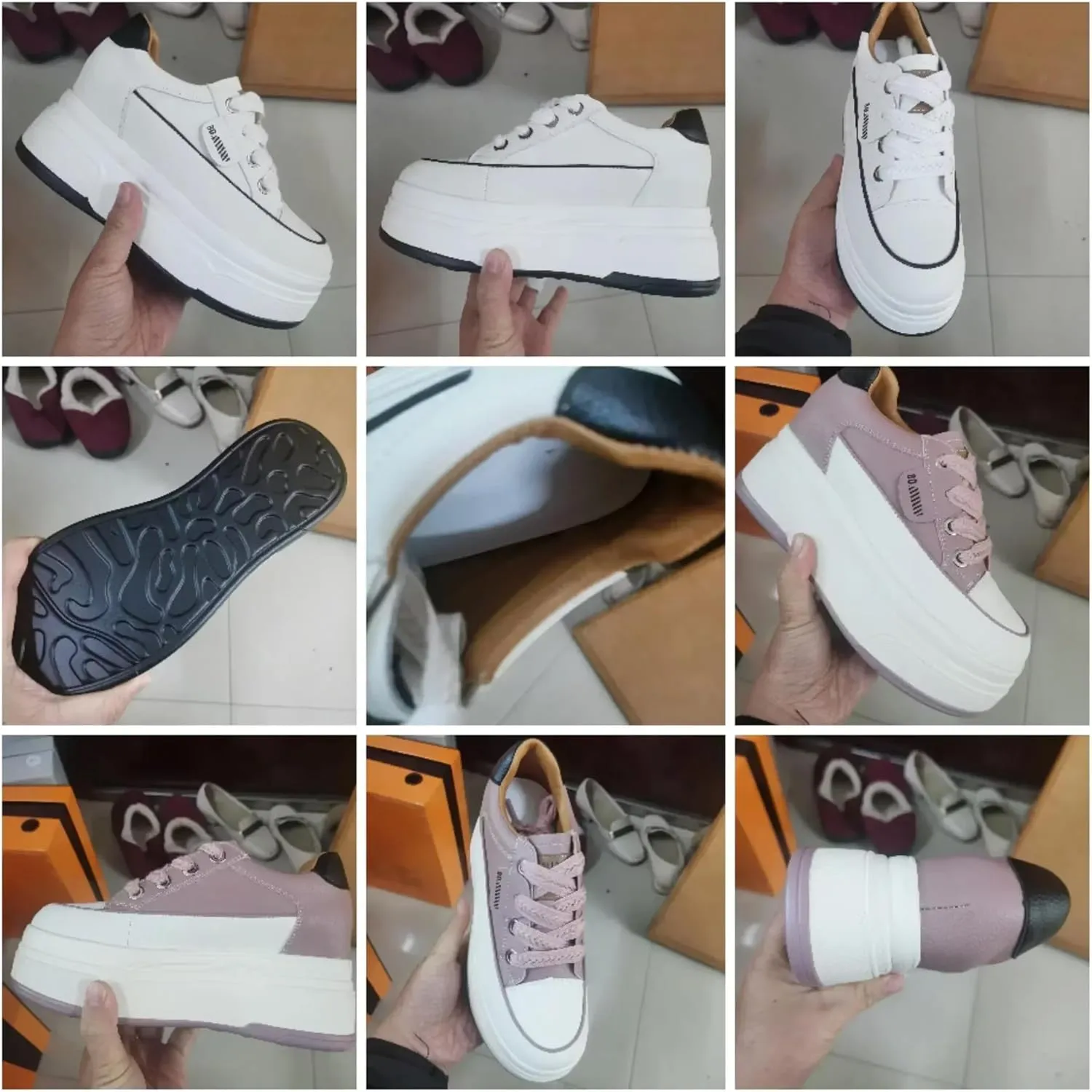 Platform Sneakers for Women - 6cm Heel & 3cm Inner Lift, Comfortable Cushioned Arch Support, Non-Slip Casual Walking Shoes, Microfiber Leather Platform Shoes