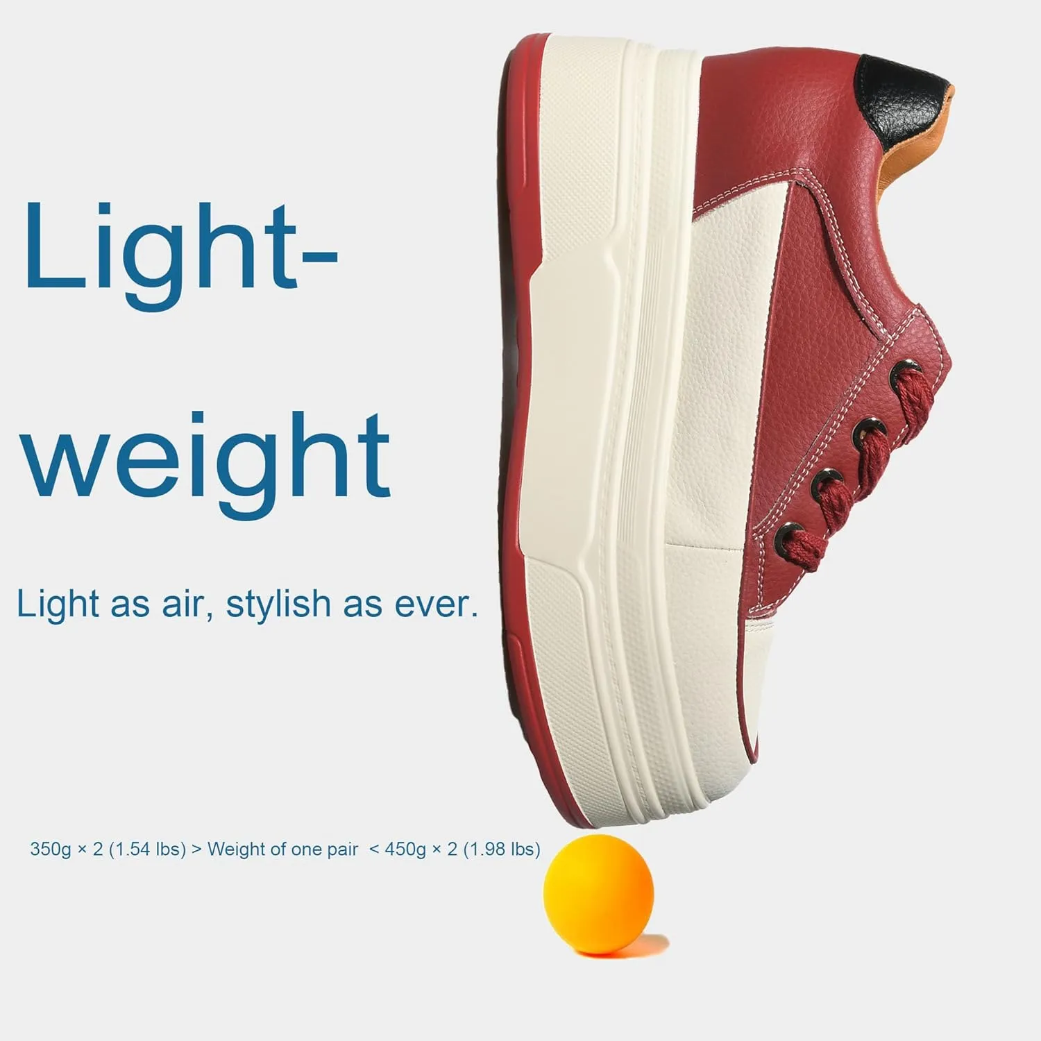 Platform Sneakers for Women - 6cm Heel & 3cm Inner Lift, Comfortable Cushioned Arch Support, Non-Slip Casual Walking Shoes, Microfiber Leather Platform Shoes