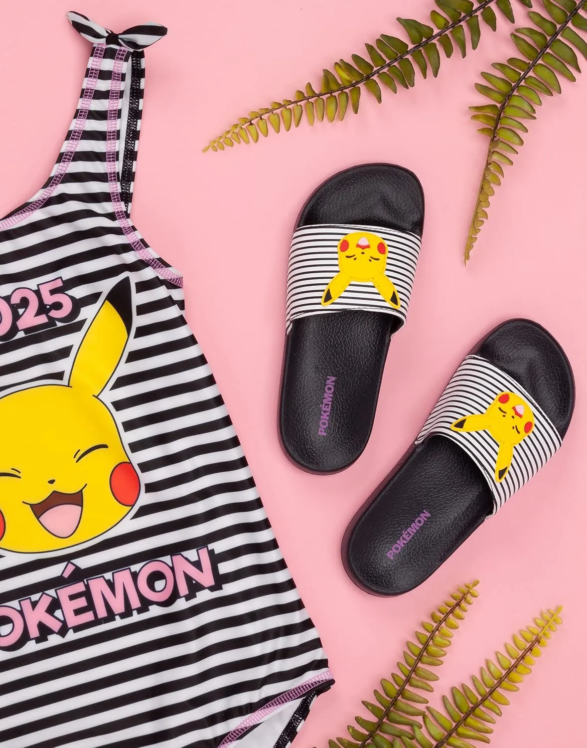 Pokemon Sliders Girls Kids Pikachu Sandals Beach Shower Shoes Flip Flops