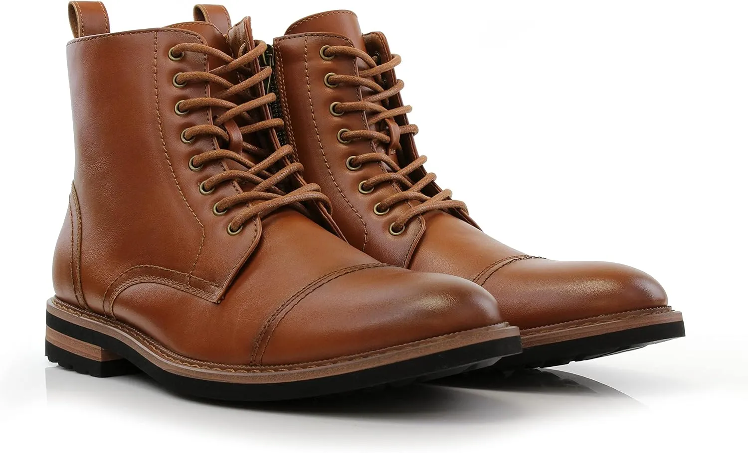 Polar Fox Brooke MPX806061 Grey Woolen and Leather Lace-up Fashion Chukka Boots with Zipper Closure