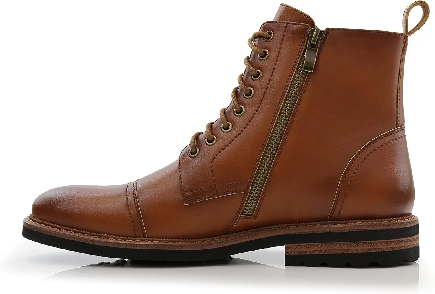Polar Fox Brooke MPX806061 Grey Woolen and Leather Lace-up Fashion Chukka Boots with Zipper Closure