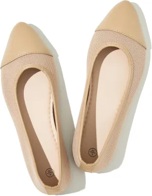 POVOGER Women's Pointed Toe Flats Womens Dressy Ballet Flats Foldable Low Heel Dress Shoes Comfortable