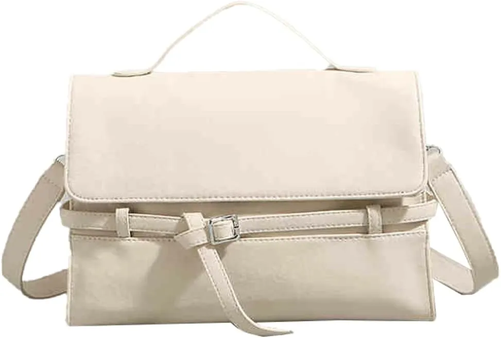 PU Leather Belted Top-handle Satchel Shoulder Bags Vintage Work Tote Purses for Women 2025 Crossbody Handbags Hobo Bag