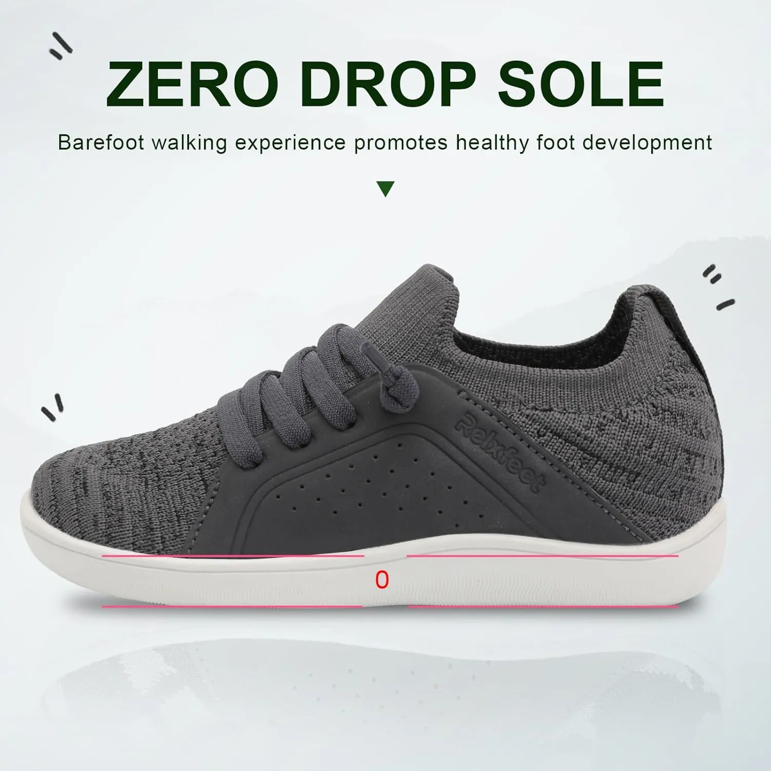 relxfeet Toddler Shoes Boys Girls Wide Barefoot Slip On Walking Tennis Sneakers