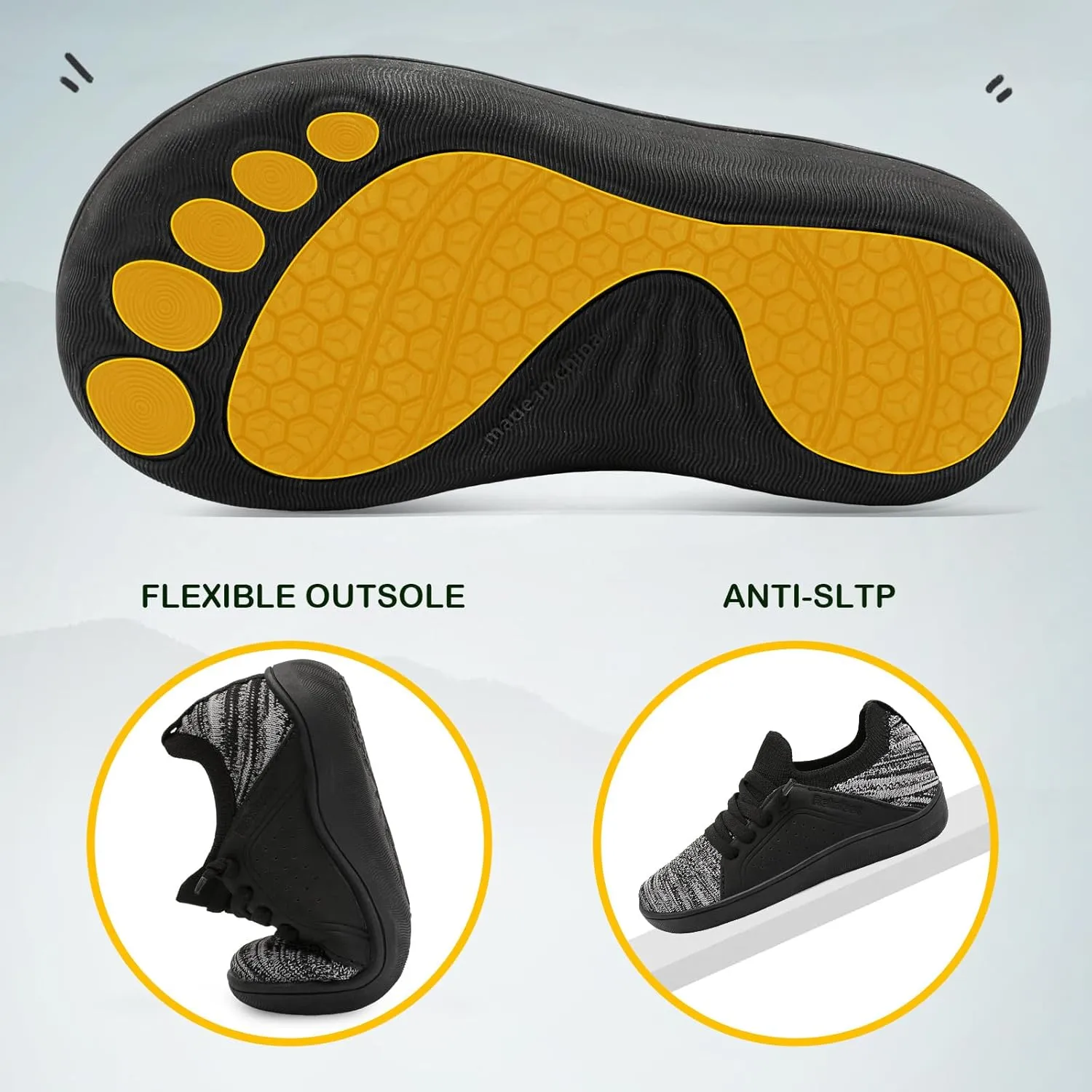 relxfeet Toddler Shoes Boys Girls Wide Barefoot Slip On Walking Tennis Sneakers