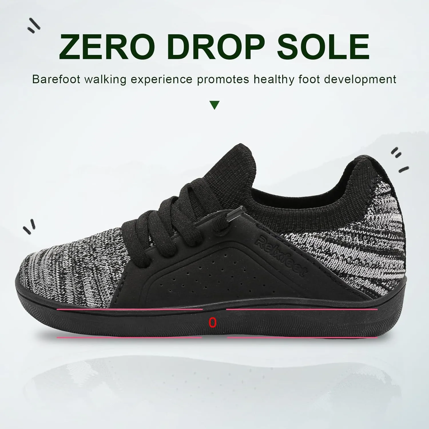relxfeet Toddler Shoes Boys Girls Wide Barefoot Slip On Walking Tennis Sneakers
