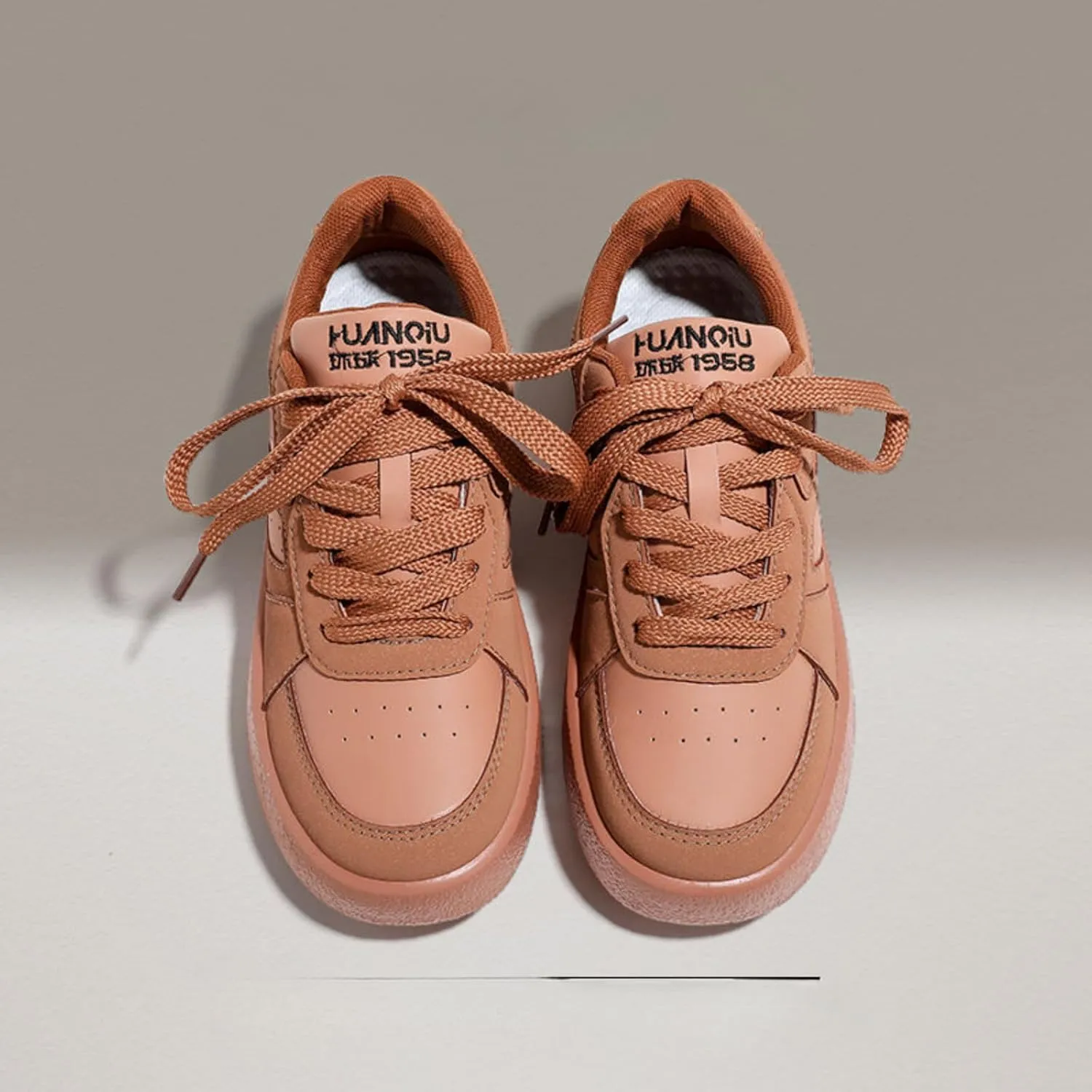 Retro Sneakers for Women - Fashion Chunky Platform Shoes, Breathable Low-Top Casual Sneakers, Lace-Up Athletic Walking Shoes