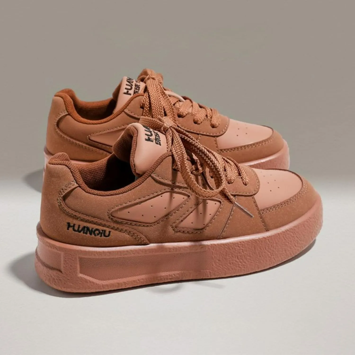 Retro Sneakers for Women - Fashion Chunky Platform Shoes, Breathable Low-Top Casual Sneakers, Lace-Up Athletic Walking Shoes