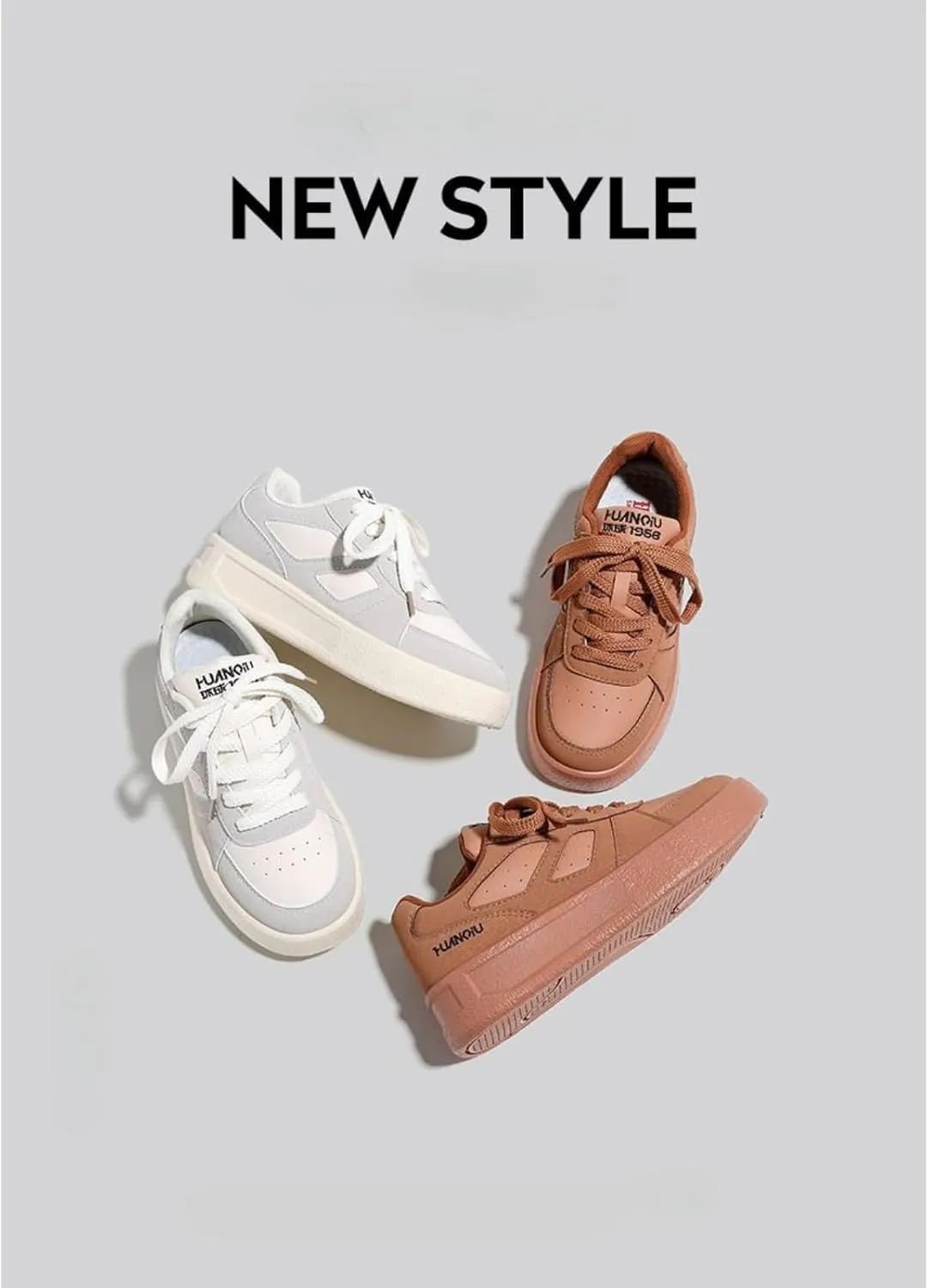 Retro Sneakers for Women - Fashion Chunky Platform Shoes, Breathable Low-Top Casual Sneakers, Lace-Up Athletic Walking Shoes