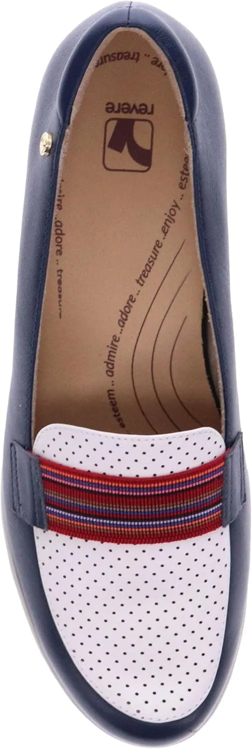 Revere Monte Carlo Women's Orthotic Wedge Loafer – Premium Leather, Lightweight with Removable Footbed and Arch Support