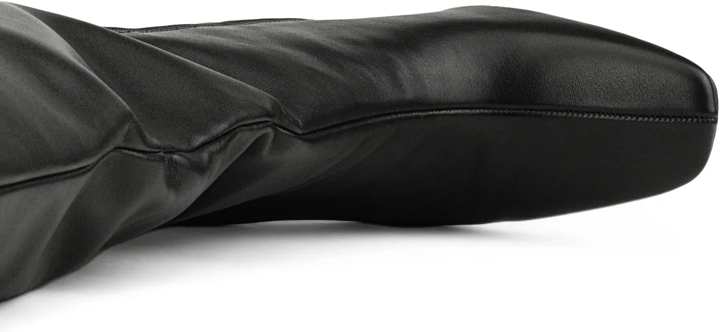 RF ROOM OF FASHION Women's Plus Size Square Toe Knee High Dress Boots (Wide Calf Wide Width)