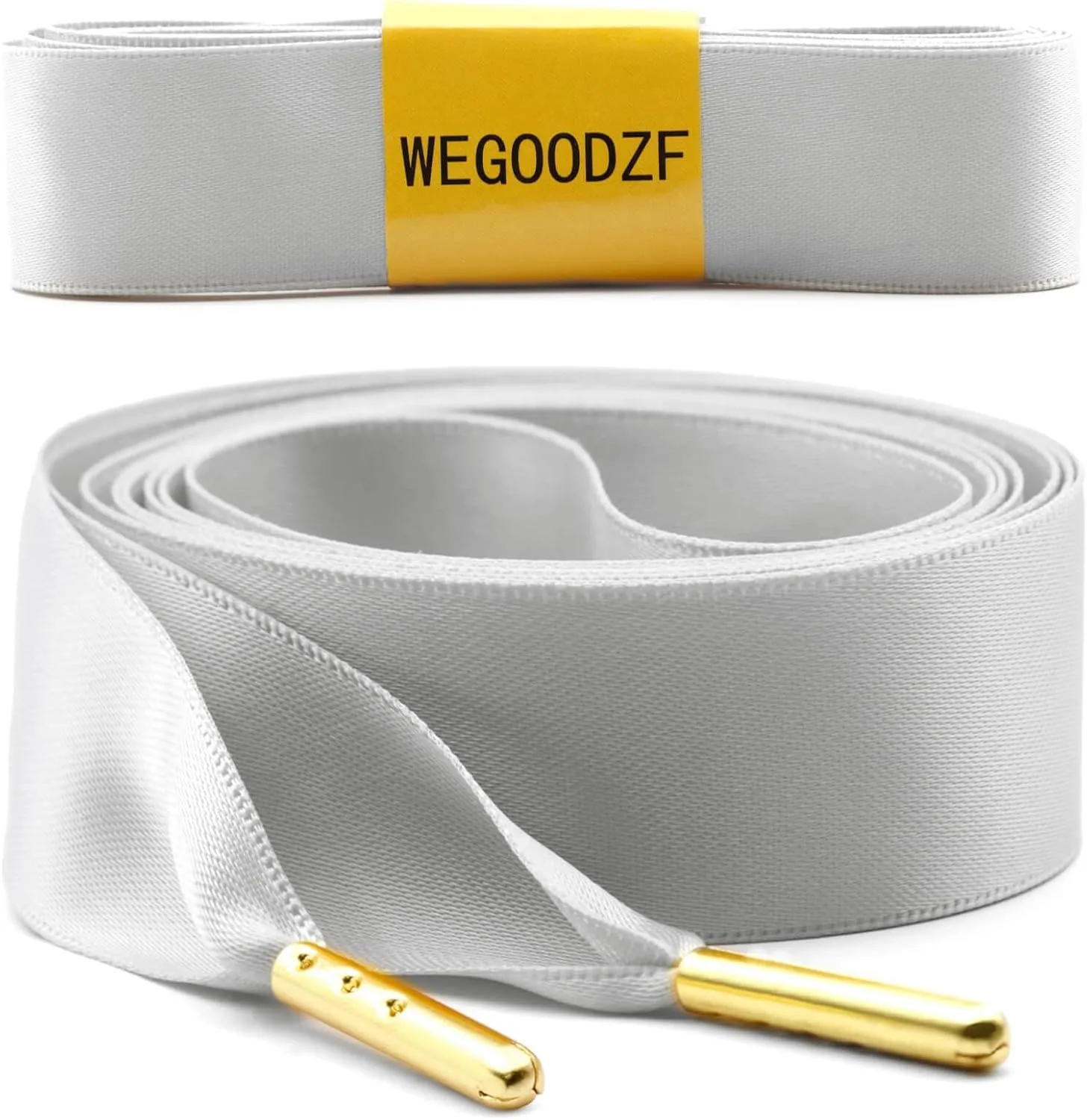 Ribbon Satin Sneakers Shoelaces: 2 Pair 22mm Wide Flat Silk Shoe Laces