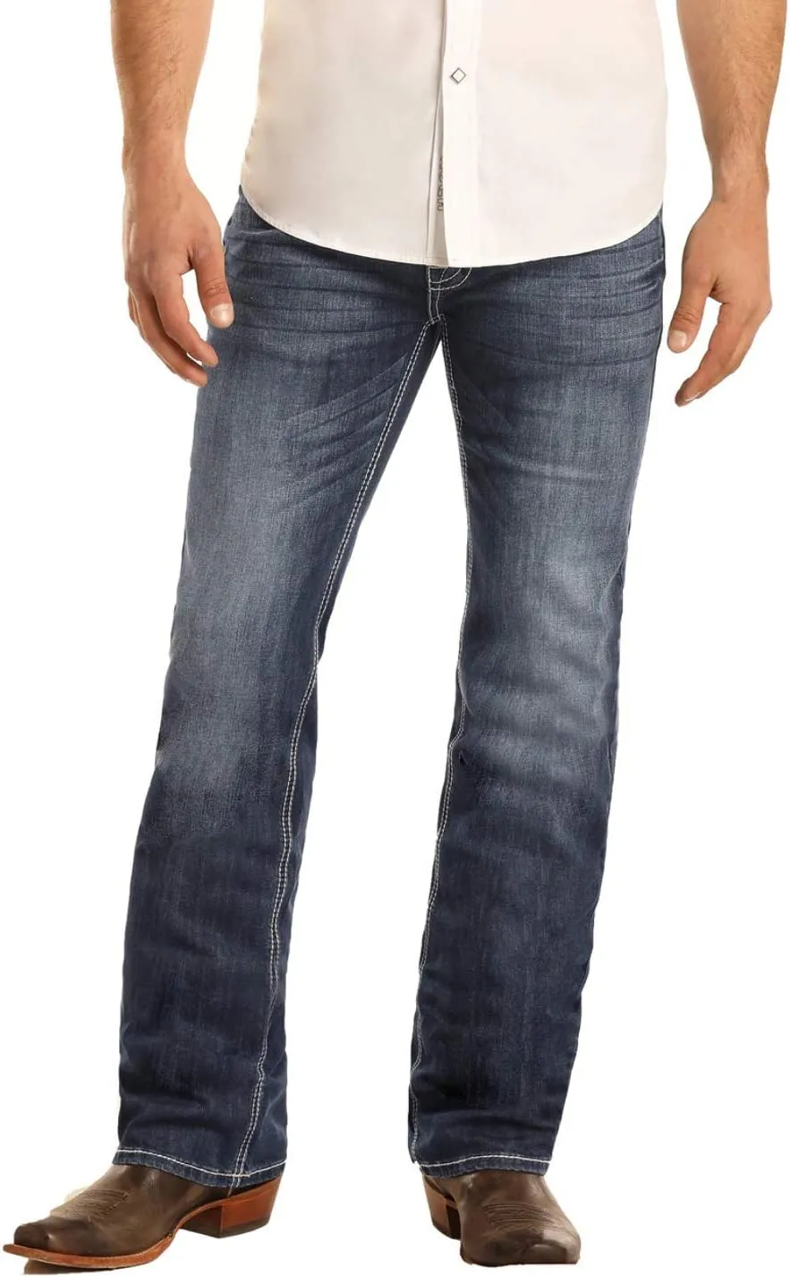 Rock & Roll Denim Regular Fit Stretch Straight Bootcut Jeans #M1P3473