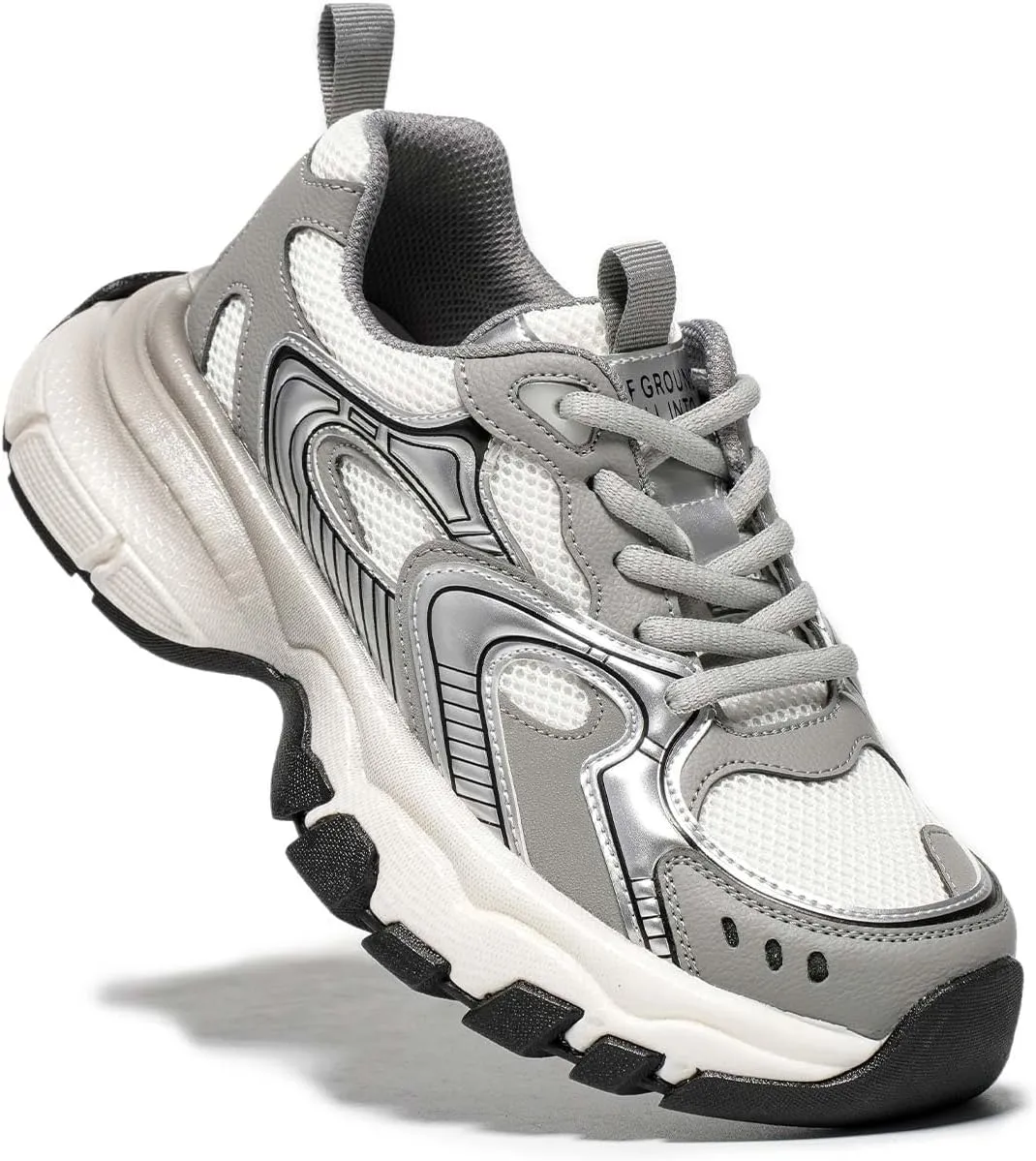 Running Shoes for Women, Chunky Platform Sneakers Womens, Lace-up Casual Road Sport Tennis Fashion Leather Walking Shoes