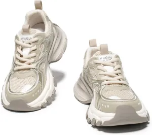Running Shoes for Women, Chunky Platform Sneakers Womens, Lace-up Casual Road Sport Tennis Fashion Leather Walking Shoes