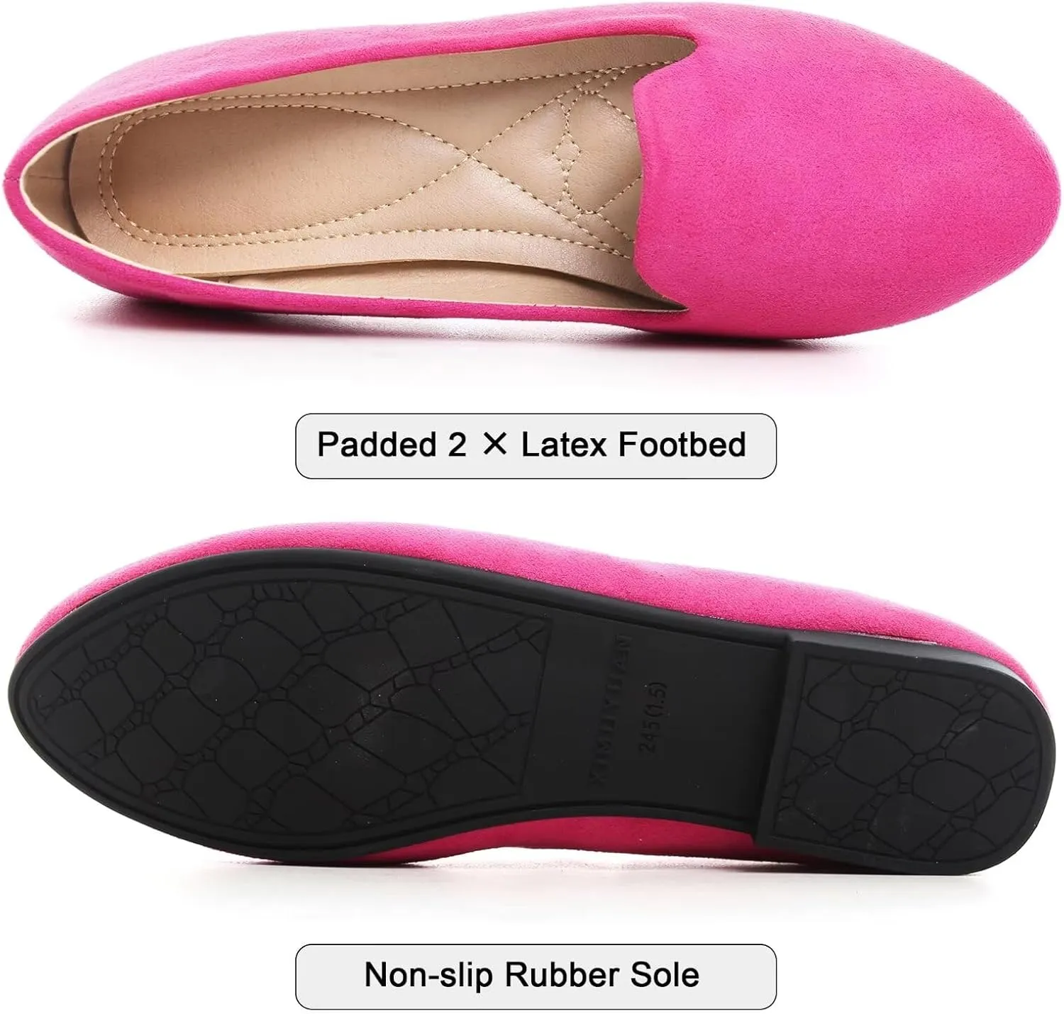 SAILING LU Women Round Toe Flats Comfortable Fashion Ballet Flat Shoes for Women Dressy Slip-ons Loafers
