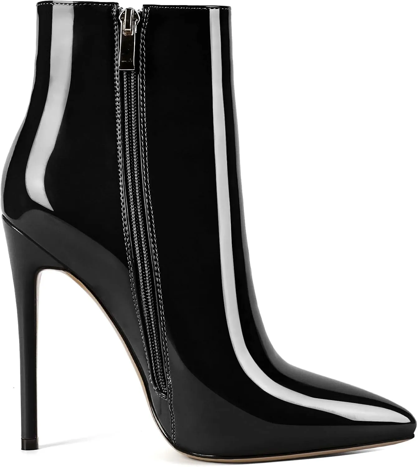 SAMMITOP Women's High Heel Ankle Booties Stilettos Heel Boots Side Zipper Fashion Booties Fall Winter Shoes 4.5''