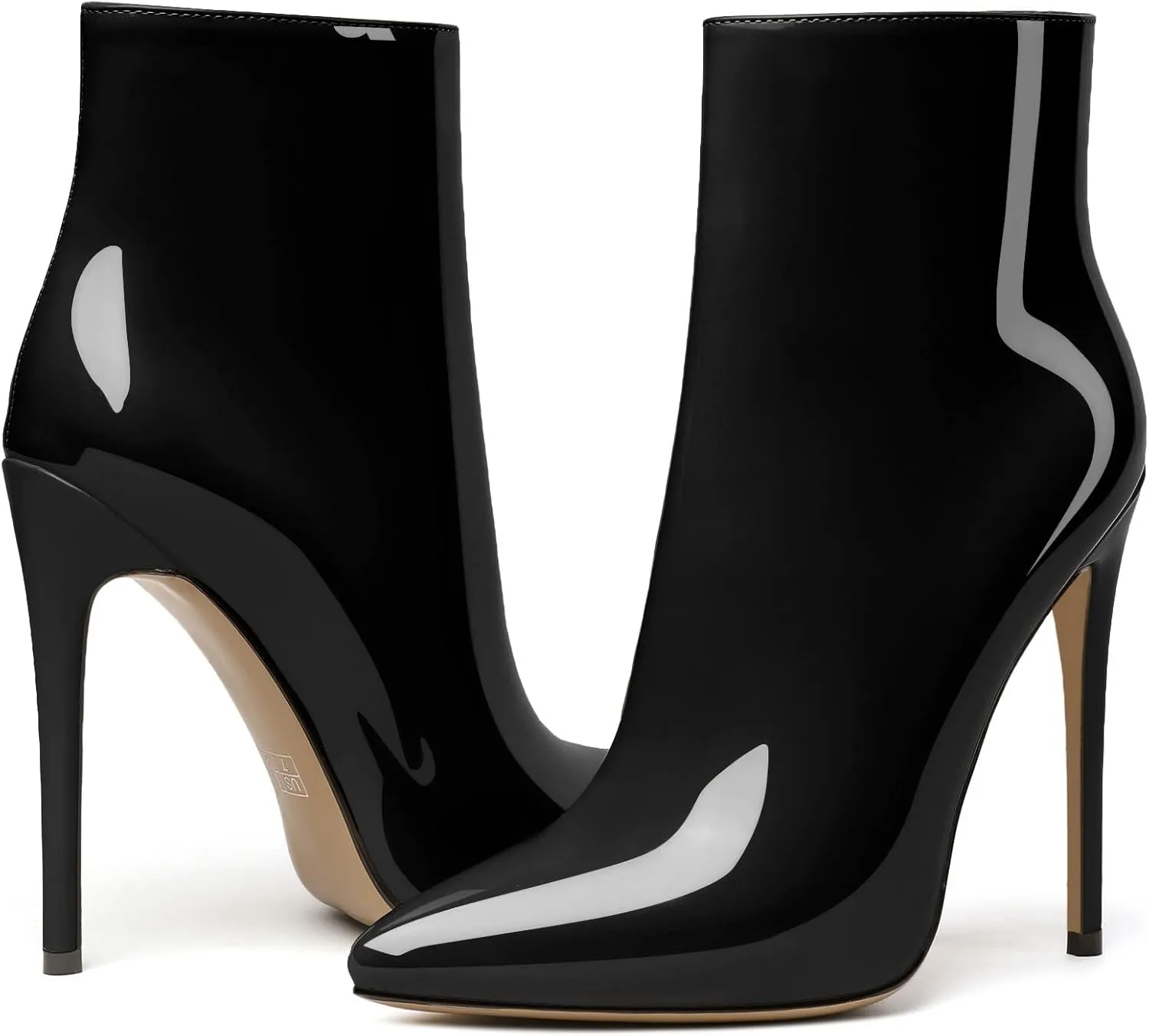 SAMMITOP Women's High Heel Ankle Booties Stilettos Heel Boots Side Zipper Fashion Booties Fall Winter Shoes 4.5''